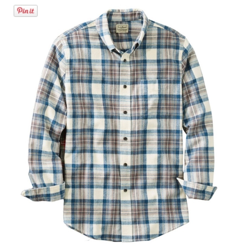 LL Bean Scotch Plaid Flannel Shirt